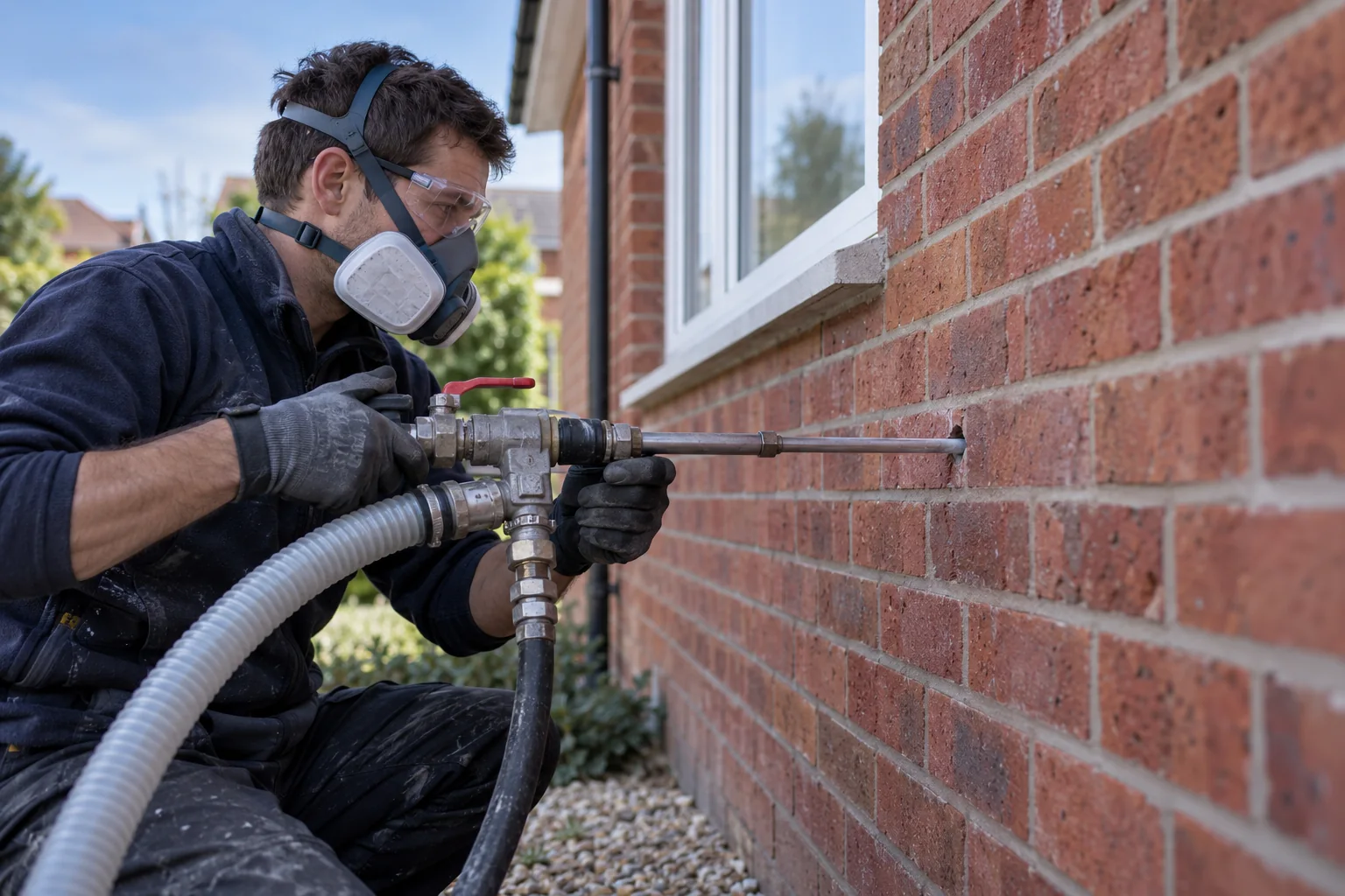 Cavity wall insulation illustration